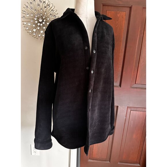 Kenneth Cole KZ9I53BLK 2 way stretch super soft black snap closure comfort shirt - Picture 1 of 5